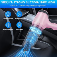 Aspiradora de coche 3 en 1 rosa con fuerte potencia de succión Aspiradora de mano inalámbrica compacta y portátil Adecuada para limpieza en seco y húmedo - details 4