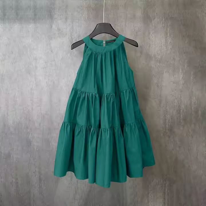 ZANZEA Vestido Sin Mangas De Verano Con Halter Estilo Coreano Patchwork Con Volantes Y Cuello O Vestido Largo Para Playa Ropa De Mujer Vintage - 1