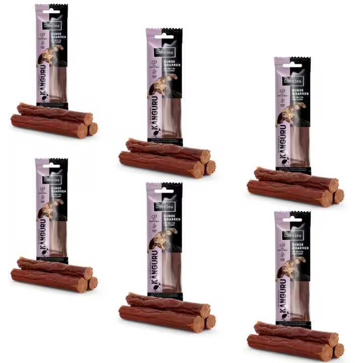 Barritas de Canguro para Perros, Snack Premium de Carne Muscular 90%, Sin Cereales, 6 Unidades x 75 gr - ANIMALUJOS - 1