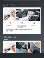 Martillo De Seguridad Para Coche 2-en-1 Con Corte De Cinturón De Seguridad Y Rompe Vidrio De Alta Dureza Acero De Tungsteno Herramienta De Rescate Emergente Con Base - details 14