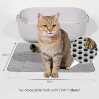 Alfombrilla Arenero Gato, Alfombra Arena Tapete Gatos, Diseño de Doble Capa en Forma de Panal, Orina y Material Impermeable, Diseño de Control de Basura con Asas Laterales(45 * 30cm, Gris) - details 3