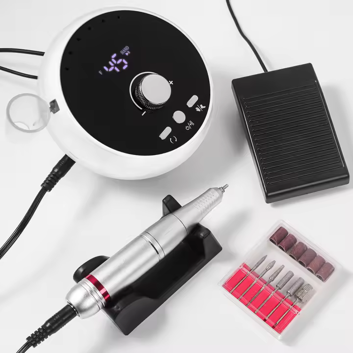 Máquina De Manicura Profesional 45000RPM Enchufe Eléctrico Ambar Rosa Morado Para Uñas Eliminador De Cutícula Y Gel - 1