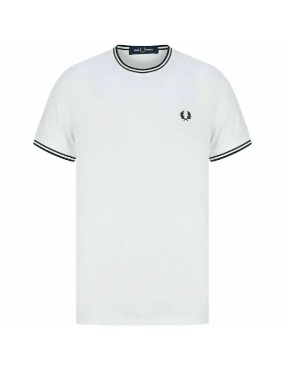 Camiseta Fred Perry Twin Tipped Hombre Blanco - 1