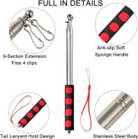 Mestiles telescopópicos de mano con abrazaderas, mástil portátil, de extensión, Guía de viaje, Dot de mástil, Rojo - details 0