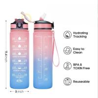 Botella De Agua Deportiva De 32 Oz Reutilizable Con Tiempo Para Beber Y  Motivacional Para Gimnasio Y Exterior Material PC - details 4