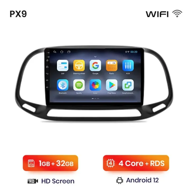 AWESAFE inalámbrico CarPlay Android Auto Radio para Fiat Doblo 2015 2016 2017 2018 2019 coche reproductor multimedia GPS 2 din autoradio volante controles RDS Bluetooth - 1