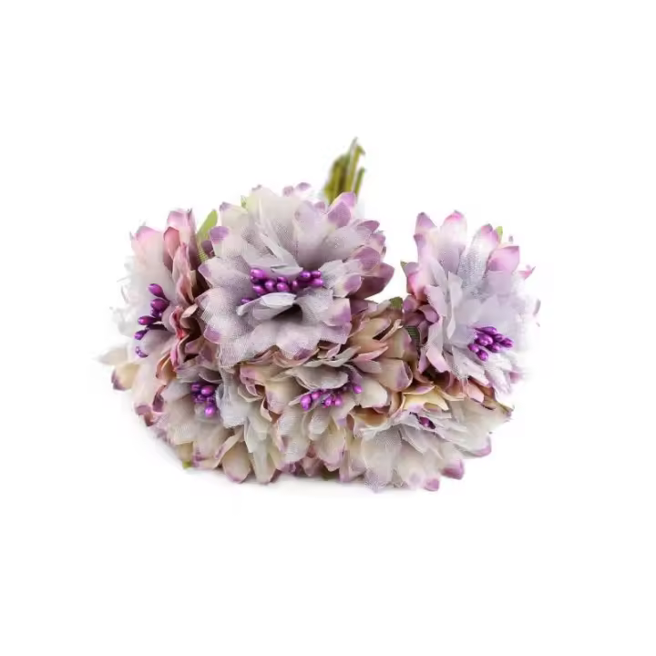 POMO 6 MINIFLORES DE TELA para Decorar Sombreros y Accesorios de Moda - 1