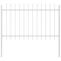 Cerca de Jardín VidaXL con Punta de Lanza Blanca 3,4x1 m de Acero - details 3
