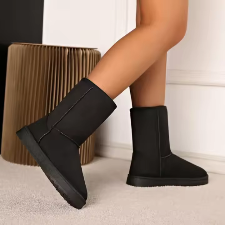 Botas De Invierno Para Mujer De Alta Calidad Slip-on De Media Caña Con Plataforma Y Forro De Peluche Botas De Nieve Casuales Y Modernas Tallas Grandes - 1