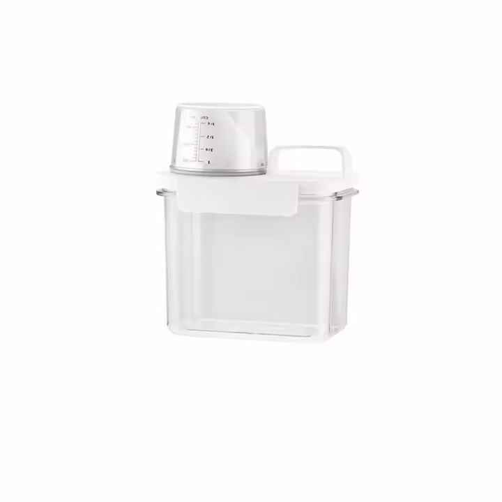 Dispensador De Detergente De Lavandería Airtight Caja De Almacenamiento De Polvo Transparente Contenedor De Líquido Para Detergente Con Tapa - 1
