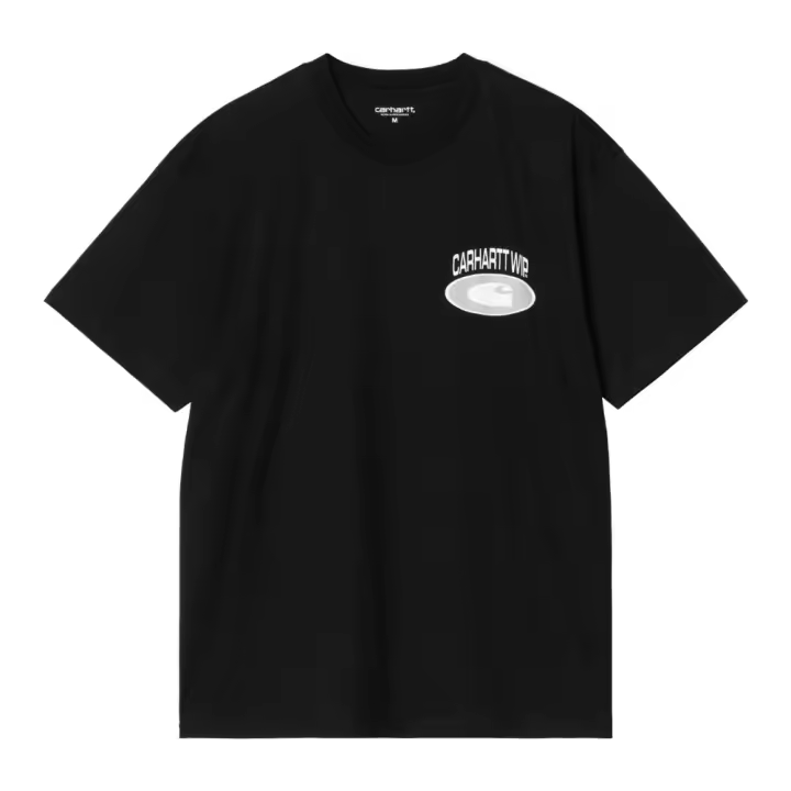 Camiseta Negra Carhartt Tire T-Shirt Black de Corte Holgado - 1