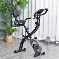 HOMCOM Bicicleta Estática Plegable con Sensor de Pulso Pantalla LCD Resistencia Ajustable de 8 Niveles Sillín Regulable y Respaldo para Entrenamiento en Casa 107x53x107 cm Negro - details 1
