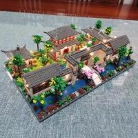 Bloques De Construcción Micro Modelo Torre Del Lago Occidental Con Árboles Y Luz DIY De Diamante Para Niños Y Adultos Regalo - details 6