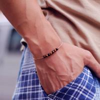 Pulsera De Bolas De 4mm Unisex Ajustable Chakra Obsidiana Ojos De Tigre Piedra Bohemia Pareja Cadena Brazalete Charm Unisex - details 3