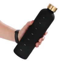 Botella de Agua Minimalista Motivacional con Marcador de Tiempo 1000ml Negro - details 2