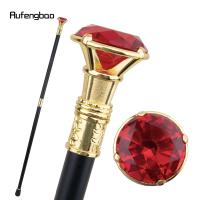 Bastón De Moda Rojo Diamante Dorado 93cm Punta De Goma Elegante Cosplay Para Caballeros Accesorio Decorativo Para Caminar - details 3