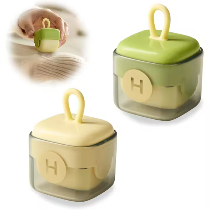 rodillos quitapelusas reutilizables y lavables, portátiles, para quitar pelos de mascotas, ropa, sofá, cama y asiento de coche, todo en uno, para el hogar y viajes (verde/amarillo). - 1