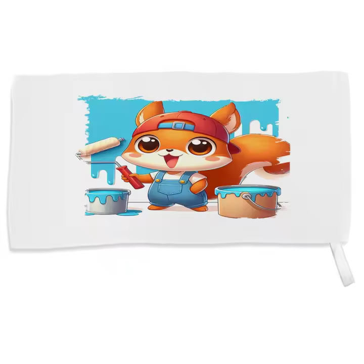 MERCHANDMANIA TOALLA PEQUEÑA ABSORBENTE ardilla pintora profesion animal pintura mascota suave personalizada con cinta elastica - 1