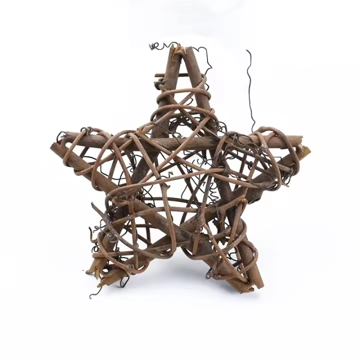 Adorno De Estrella De Madera Para Boda Navidad Y Decoración Del Hogar Guirnalda De Flores De Rattan Para Ventanas Y Pabellones Regalos DIY - 1