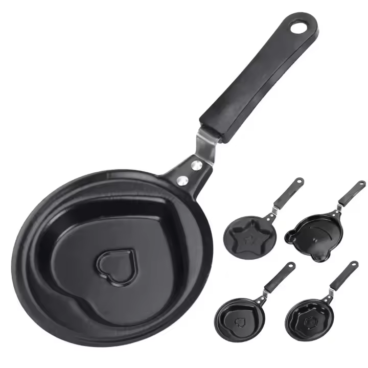 Sartén Multi-Funcional Para Desayuno Con Molde Para Huevos De Mini Tamaño Sartén Plana Antideslizante De Acero Inoxidable Eco-amigable 12cm - 1