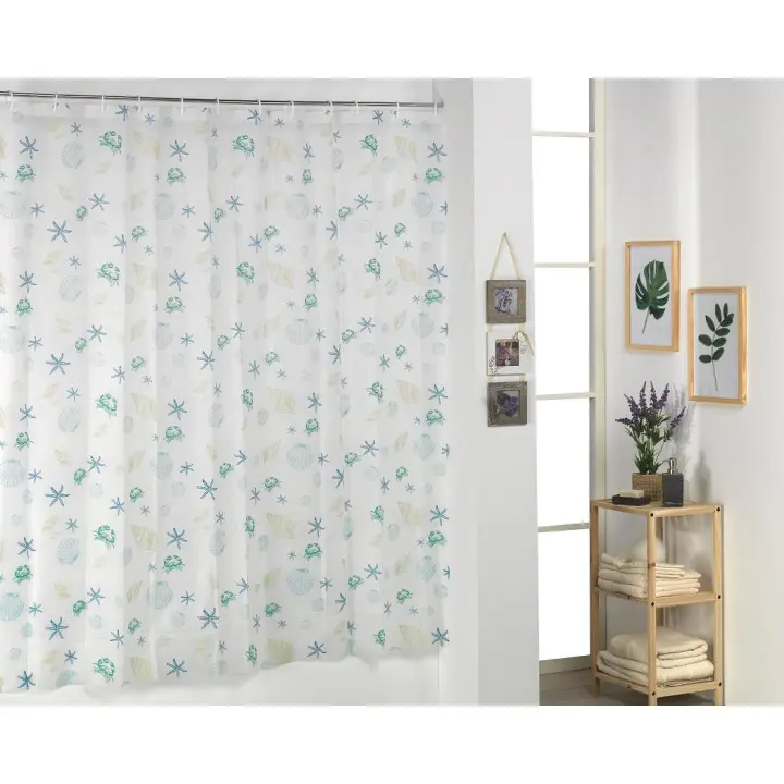 Novotextil - Cortina de Ducha PEVA 100gr/m2 Resistente Al Agua y Moho con Diseños Estampados - 1