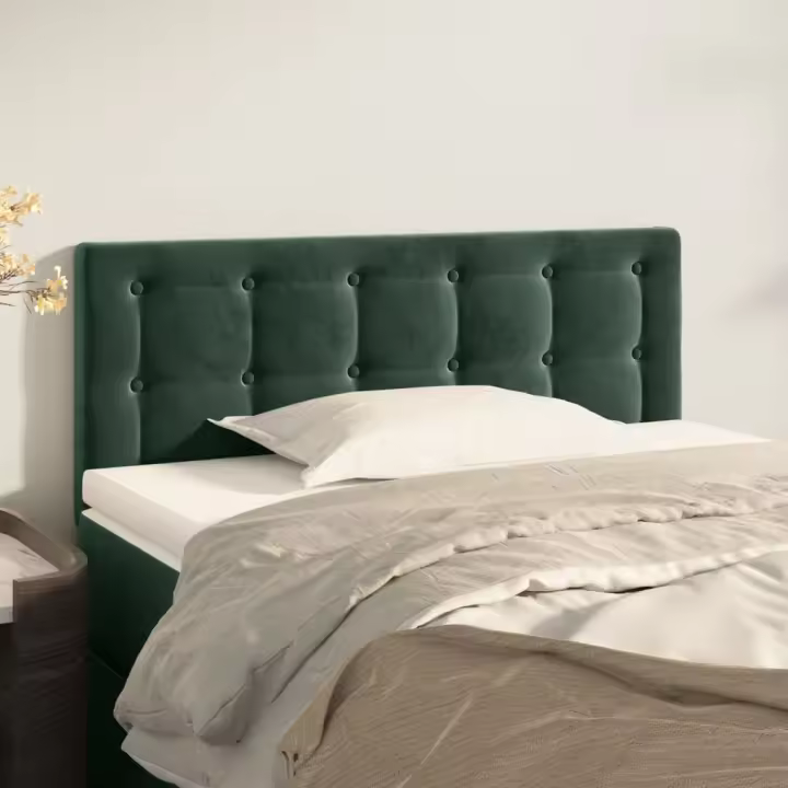 vidaXL Cabecero de terciopelo verde oscuro 90x5x78/88 cm - 1