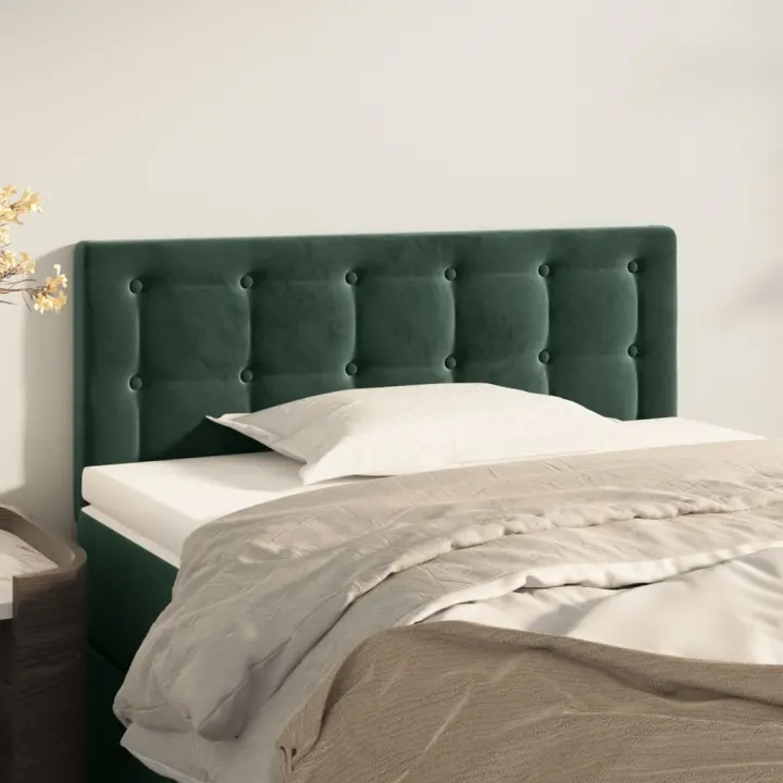 vidaXL Cabecero de terciopelo verde oscuro 90x5x78/88 cm - 1