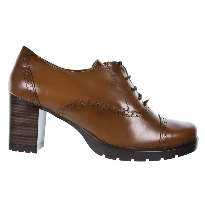 LEURY13 Desireé Zapato Piel Confort Cordones Tacón 7cm Mujer - 1