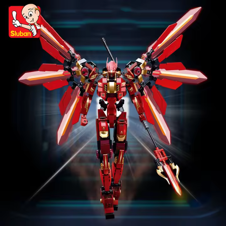 Bloques De Construcción Sluban 511pcs Guerillero Rojo Con Hacha Búfalo Robot De Batalla Juguete Educativo Para Niños - 1