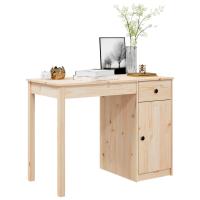 vidaXL Escritorio de madera maciza de pino 100x50x75 cm color natural - details 2