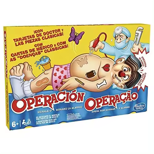 Hasbro Gaming Juego clasico, Juego de Mesa electronico con Tarjetas, para Jugar Dentro de casa, para niños a Partir de 6años, Juego de MesaOperacion - 1
