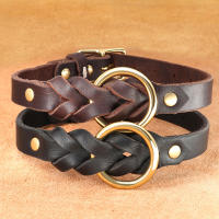 Correa Y Collar De Cuero Genuino Para Perros De Tamaño Medio a Grande Adecuado Para Aleman Shephard Accesorios Para Mascotas Resistentes Y Duraderas - details 2