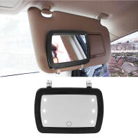 Espejo Interior LED Universal Para Coche Con Interruptor Táctil Espejo De Maquillaje Visera Alta Claro HD 170*110mm Sin Batería - details 2