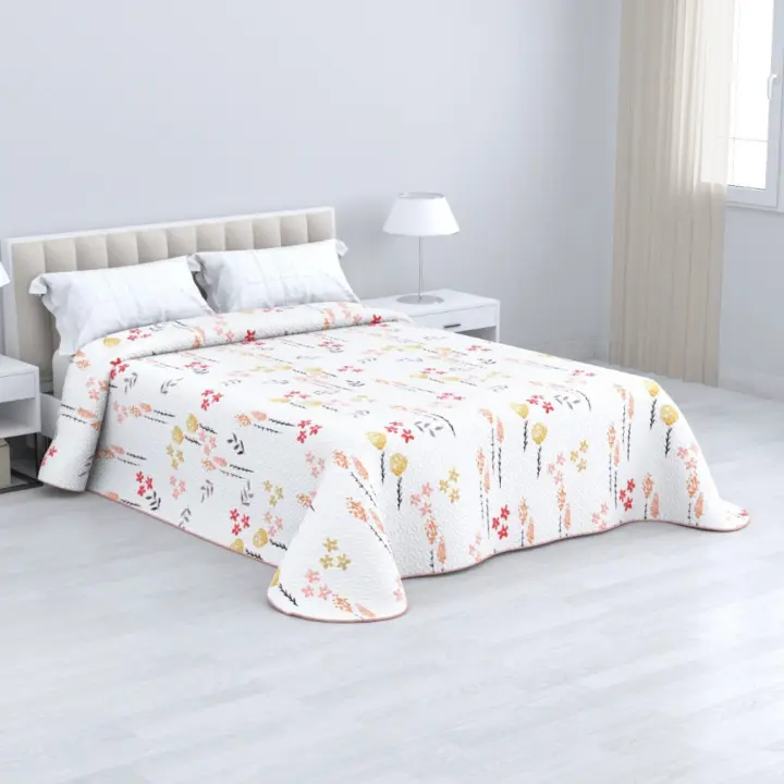 KYTZIAS - Colcha Bouti Estampada para Verano cama de 90, 105, 135 y 150 cm. Colcha de Verano Poliéster. Bouti Reversible liso o estampado. Colcha fina y ligera. No incluye fundas de cojín. - 1