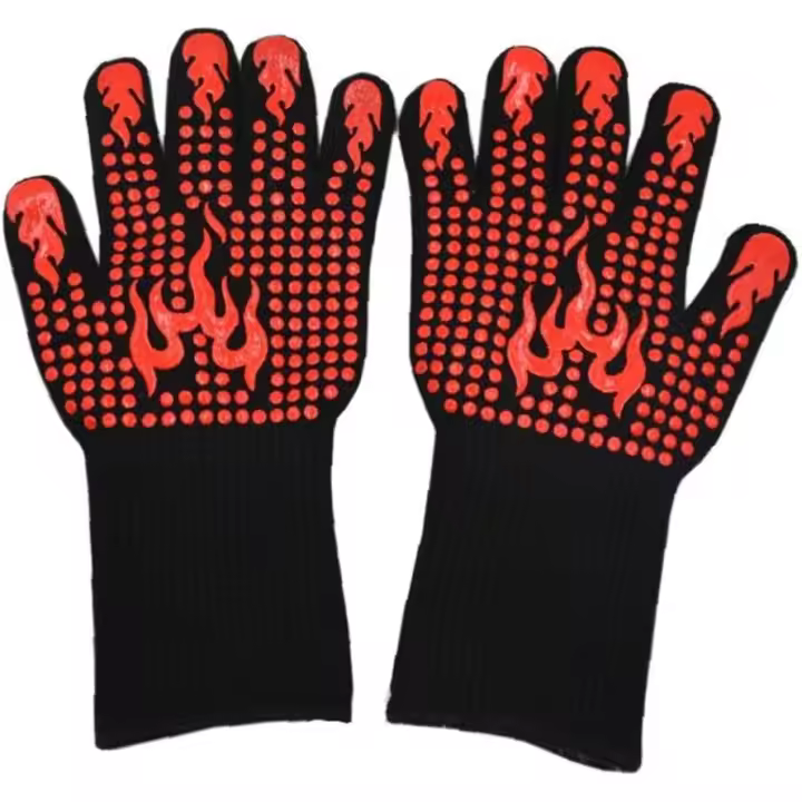 Guantes para barbacoa, resistentes al calor, de silicona, antideslizantes, para Horno, largos de cocina Para barbacoa, Cocina, horneada y Corte - 1
