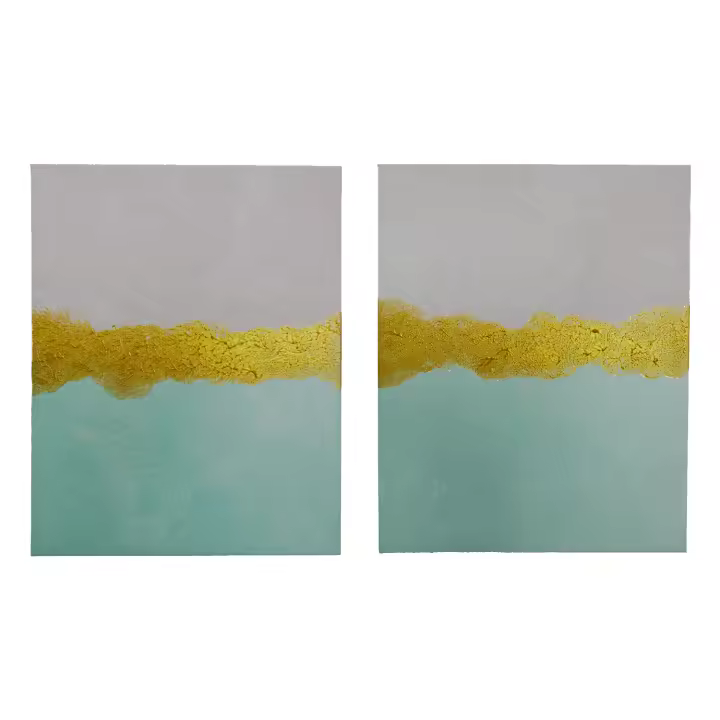 Gilcoex, cuadros decoración, 2 cuadros para pared, lienzos decorativos abstractos para salón, dormitorio, recibidor, pintados a mano - 1