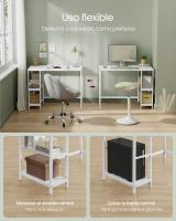 Escritorio Industrial con 2 Estantes Ajustables - Mesa de Trabajo para Oficina o Salón, Estructura de Acero, Marrón Rústico y Negro Tinta - details 3