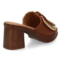 PuntoSalao Zuecos de tacón cómodo hebilla color camel VR5-1610 - details 2