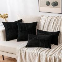 Funda De Cojín De Corduroy Negro Boho Decorativa Fundas De Cojines Suaves Para Sofá Estilo Sólido Cubiertas De Cojines Para Decoración Del Hogar - details 8