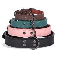 Collar De Cuero Suave Ajustable Para Perros PU Para Pequeños Medianos Y Grandes Raza Pitbull En Rosa Tamaños S-XL - details 2