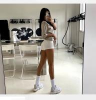 Shorts De Running Para Mujer HELIAR Cintura Alta A-line Delgados De Punto Estilo Casual Verano Slim Bodycon Trousers - details 17