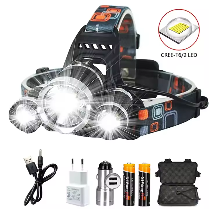 Linterna Frontal LED Super Brillante Recargable Con Batería 18650 Para Pesca Caza Y Camping Impermeable Con Tres Modos De Luz - 1