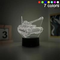 Lámpara De Ilusión Optica 3D Luz Nocturna Para El Dormitorio Con Toque Y Cambio De Color Ambiental 7 Colores Incluida Batería - details 0