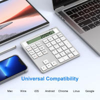Teclado Numérico Inalámbrico Bluetooth 5.0 Jomaa Con Pantalla De Calculadora 34 Teclas Portátil Para Contabilidad Y Uso En Desktop Laptop Tablet - details 2