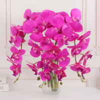 1pc Arco De Mariposa De Seda Con 9 Cabezas Orquídea Falsa 69/100CM Para Decoración De Hogar Y Bodas Flores Artificiales Para Decoración Interior - details 2
