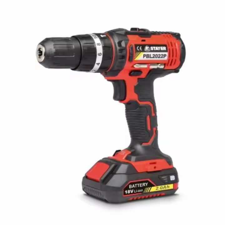 Taladro atornillador percutor a batería 18V, 2 Bat. 2.0Ah PROFESIONAL, con 3 funciones PBL 2022 PK - 1