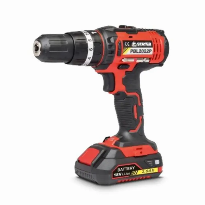 Taladro atornillador percutor a batería 18V, 2 Bat. 2.0Ah PROFESIONAL, con 3 funciones PBL 2022 PK - 1