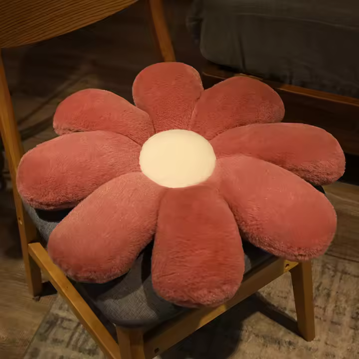 Cojín De Peluche Flor Bonito De 18.89 Pulgadas Para Decoración De Habitación Y Sala De Estar Color Rosa Ideal Para Niños Edad Recomendada: 0-12 Años Relleno De Algodón PP - 1