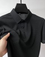 Camiseta De Polo Corta Para Hombre Verano Motocicleta Seda Helada Transpirable Moda Negocios Marca Ropa Sin Capucha Material Poliéster Y Algodón - details 9