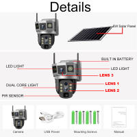 Cámara De Seguridad Solar WiFi Exterior Con Lente De 3 Enlaces Zoom 10X Vigilancia CCTV IP Para Hogar Inteligente Protección Video - details 23